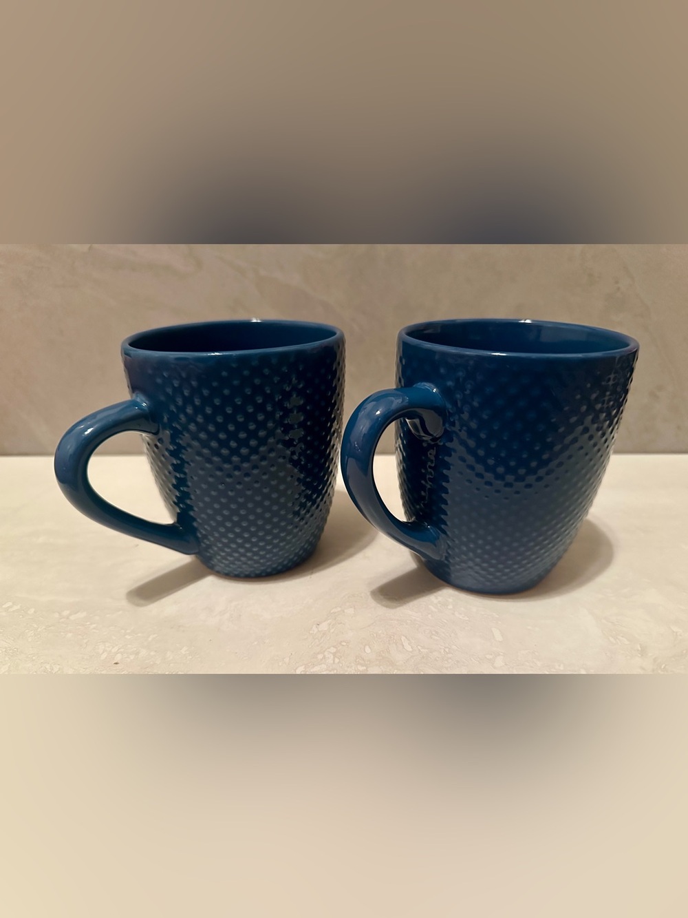 Set Of 2 Royal Norfolk 14oz Blue Quilted Pattern Coffee Cup/Mug-Brand New